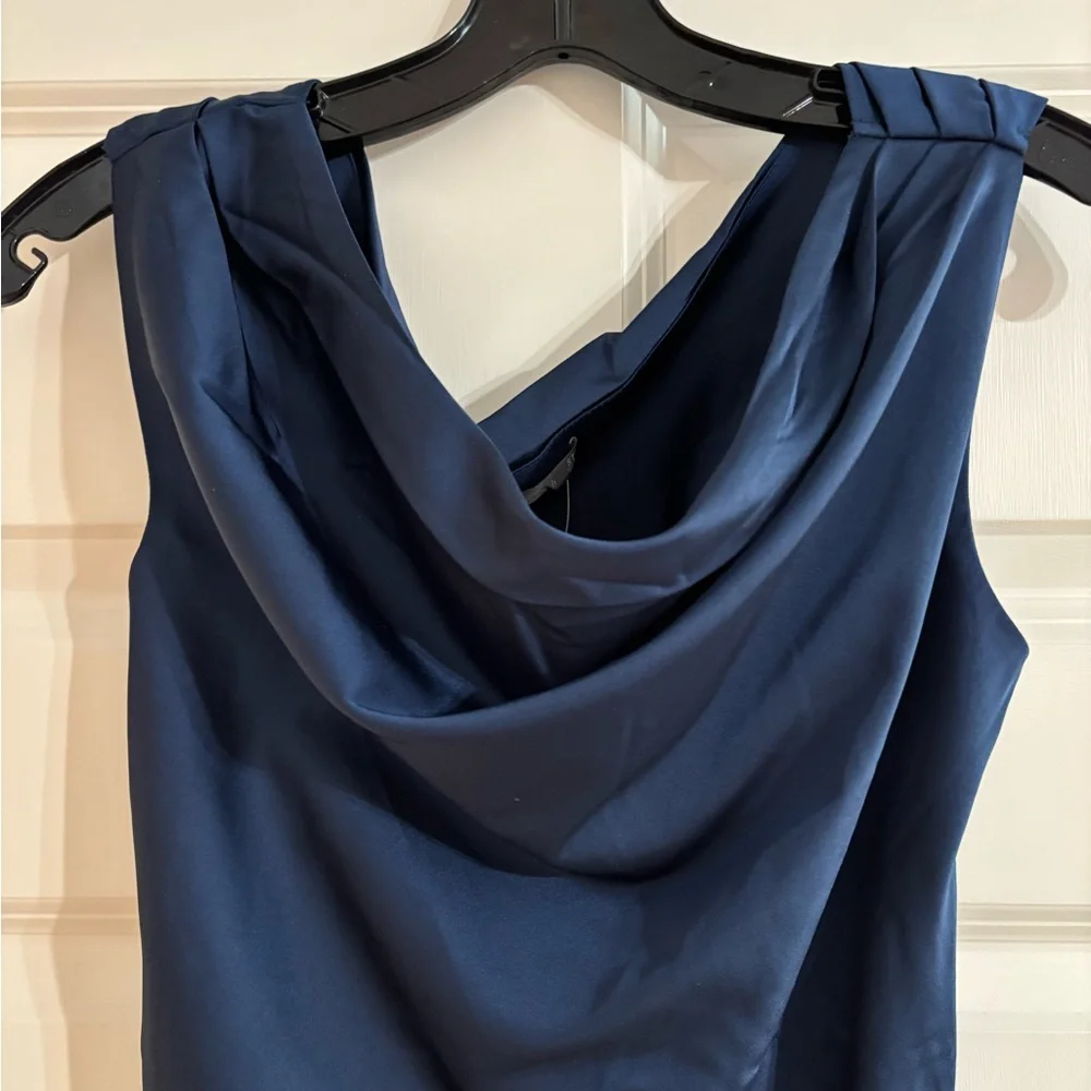 Abercrombie & Fitch Navy Draped Cowl Navy Dress